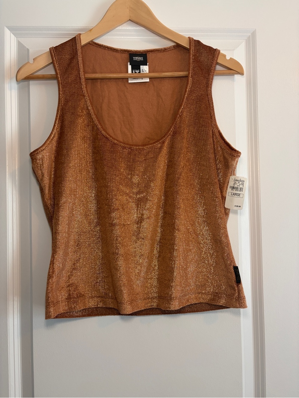 Versace Jeans | Vintage Metallic Shimmer Copper Scoop Neck Tank Top NWT